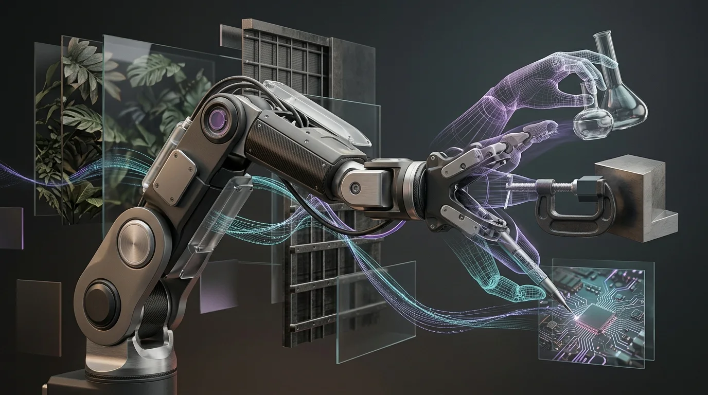 KI-generierte Illustration: MorphAct verändert Roboterparameter abhängig vom Interaktionskontext