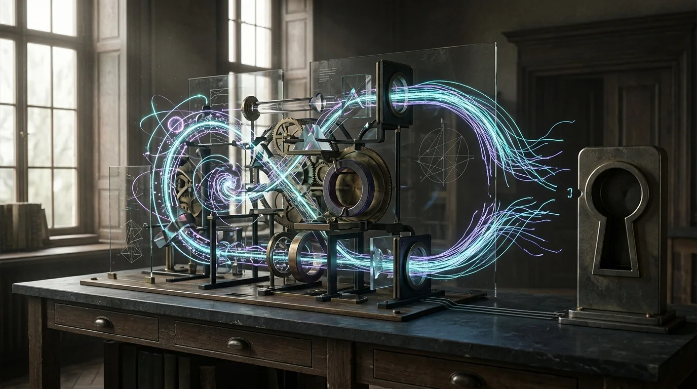 KI-generierte Illustration: Physik-Benchmark trennt wissenschaftlichen Fortschritt von belastbarem Abschluss