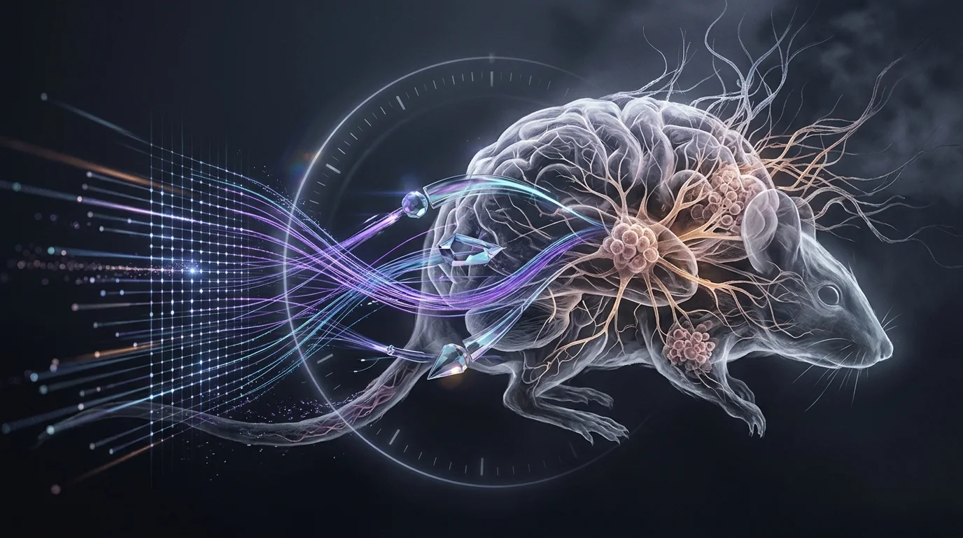 KI-generierte Illustration: KI-Agenten werten Maus-Hirndaten in 32 Minuten aus – die biologischen Hypothesen sind noch offen