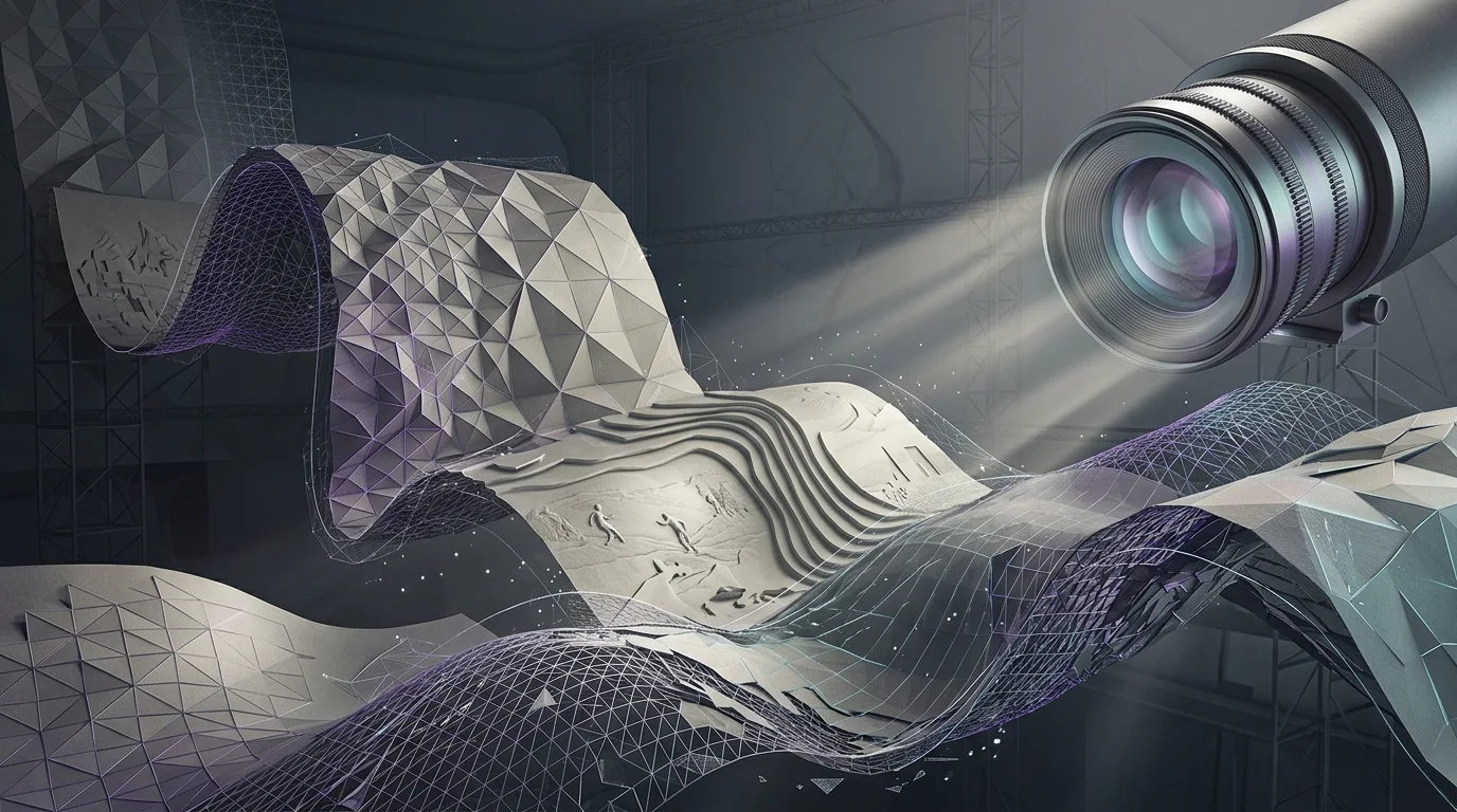 KI-generierte Illustration: PPMem setzt auf kompakte 3D-Flächen als Langzeitgedächtnis für Videomodelle