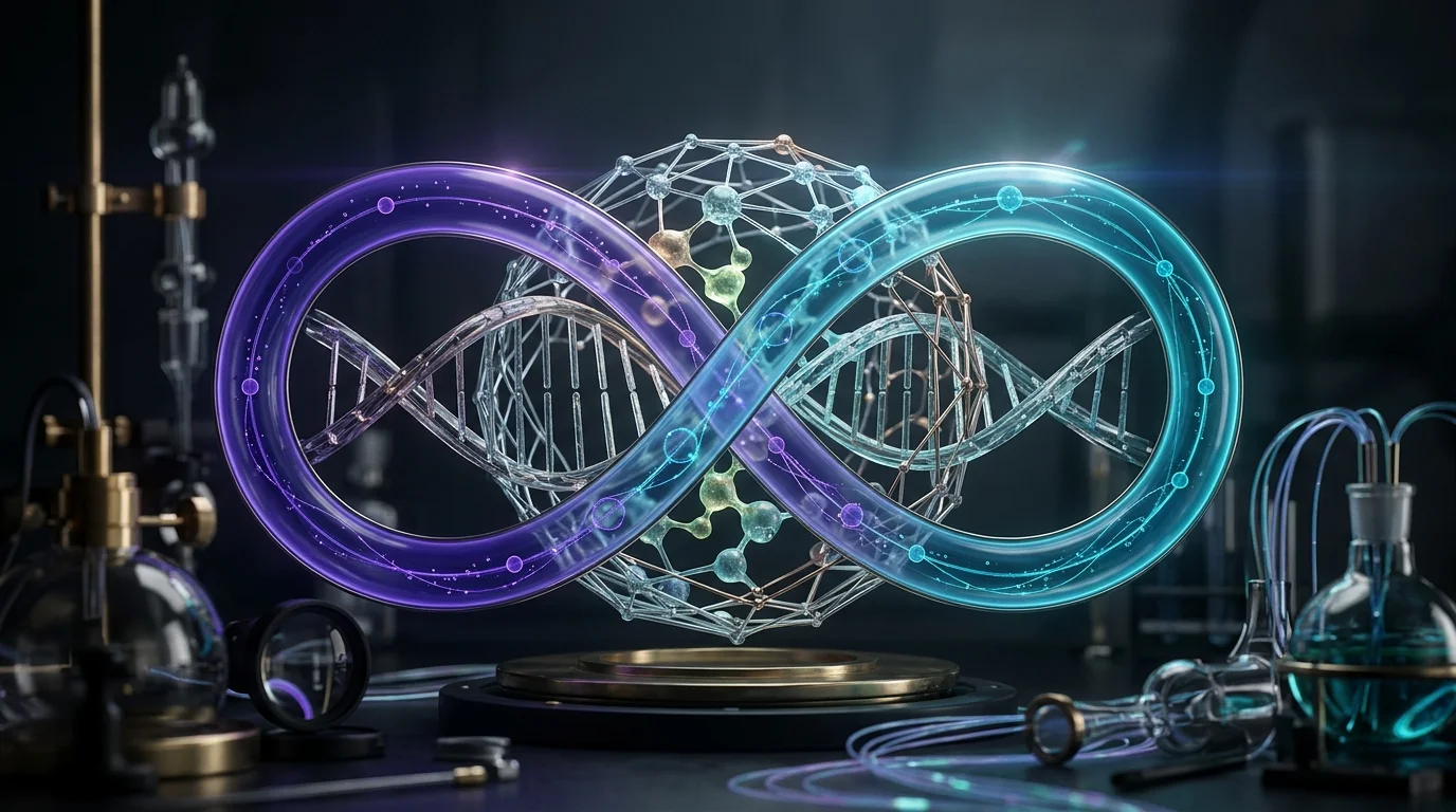 KI-generierte Illustration: PhAI Labs erprobt mit ScienceBuddy lernende KI für biomedizinische Forschung