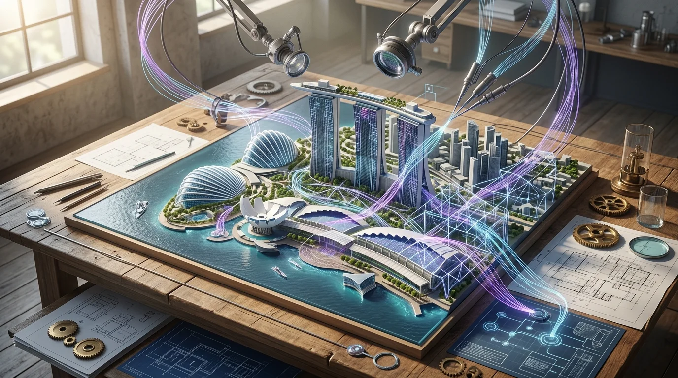 KI-generierte Illustration: Singapur bindet Anthropic in KI-Sicherheitsarbeit ein – GovTech nutzt Claude Code bereits